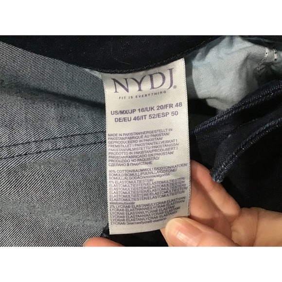 NYDJ Marilyn Straight Jeans Women's 16 Dark Wash Lift Tuck Stretch Shaping Denim - Picture 6 of 9